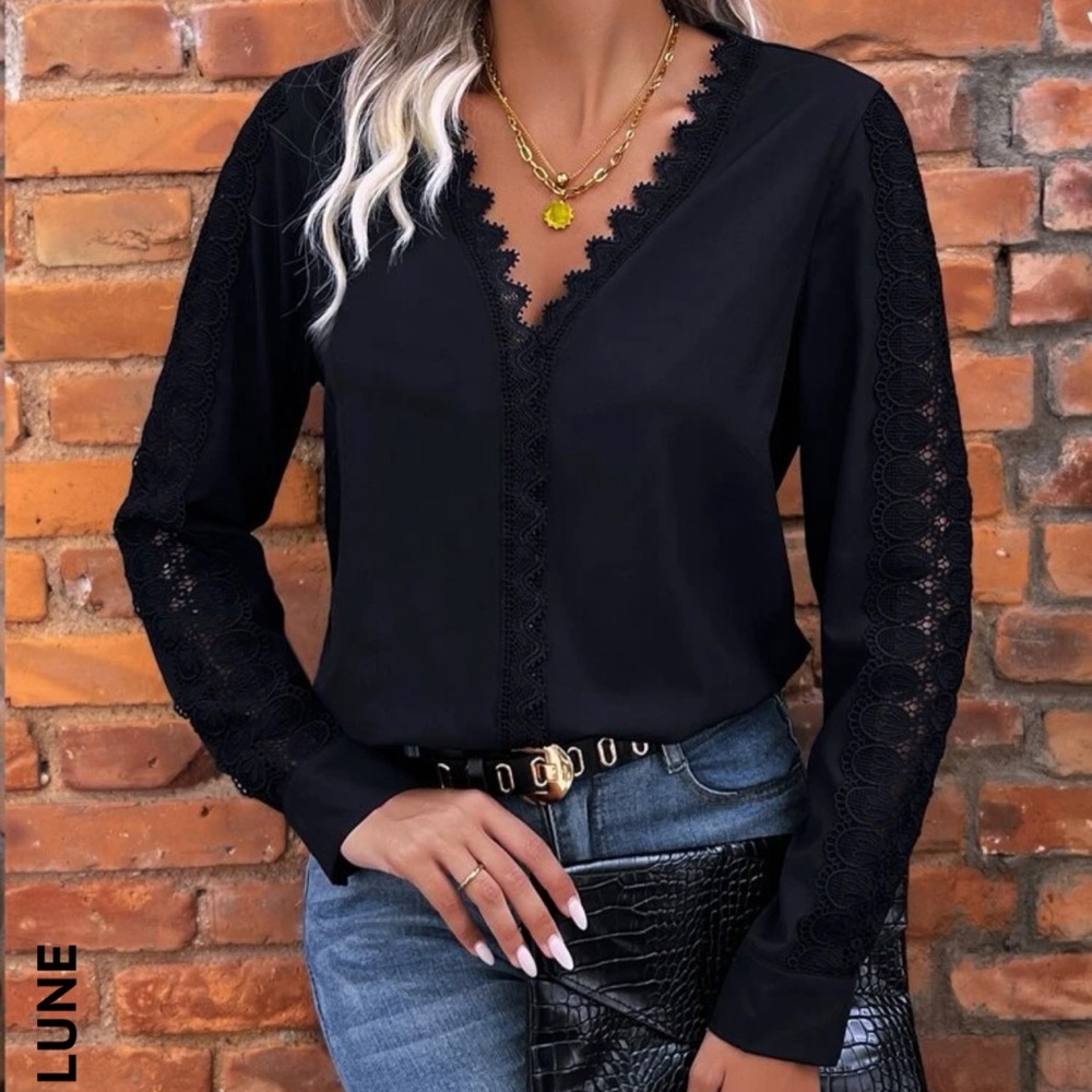 Black bodysuit with lace